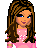 Pixel art contact sheet showing a pink-themed cartoon character with long brown hair, wearing a pink top and white-accented pants across multiple frames.