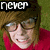 A person with brown hair and glasses wears a red shirt against a green background, with text overlays changing between frames.