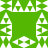 Green and white pixelated pattern with symmetrical geometric shapes forming a border around a central green square.