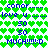 Pixelated green heart background with blue text reading 'conor', 'love u', '50', and 'MUCH!!!!!:D' in repeating patterns.