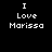 Four identical pixelated text blocks on black background, each reading "I Love Marissa" in white block letters.