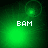Green pixelated background with four showing 'BAM' text and shifting light effects