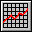 Red pixel line graph on gray background with black borders, showing upward trend across six
