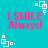 Cyan background with repeated pink text "I SMILE Always!" and white square-dot patterns in four corners.