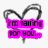 Two side-by-side animated frames show a heart-shaped outline with pink text boxes containing sequential phrases.