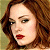 A 50x50 pixel animated buddy icon featuring a split composition with a woman's face on the left and green text on a dark background on the right, displayed as two sampled frames in a contact sheet layout.