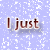 A 4-frame animated contact sheet showing text-based animation on a light purple background with white speckles, where each frame displays different segments of the phrase "I just can't stop thinking about U" in brown serif font with drop shadows.