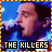 A contact sheet of 20 animated frames showing a pixelated close-up of a person singing into a microphone with "THE KILLERS" text at the bottom, arranged in a 5x4 grid on a gray background.