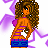 A 48x48 pixel animated buddy icon featuring a cartoon woman in a bikini, with visible text reading "Hotter than a day in California" across multiple frames showing different body parts and text segments.