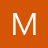 A pixelated white capital letter M centered on a solid orange background with no additional elements.