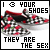 Two side-by-side pixelated images of a shoe with text above and below, differing only in the color of a small symbol.