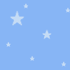 Light blue background with scattered white stars of varying sizes, a solid gray rectangle in the bottom right corner.
