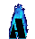 Blue flame animation over a black letter A on gray background, showing progressive reduction in flame size across frames.