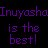 A 4-frame animated contact sheet featuring Inuyasha anime characters with text overlays, displayed in a pixelated style on a black background.