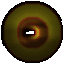 Animated sequence showing a circular object with a central hole transitioning through fragmented states into a yellow 'L' shape with red outline, then reversing back to full circle.
