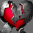 A pixelated image shows a broken red heart held by gray hands against a black background with orange text expressing fear of abandonment.