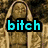 Four- of pixelated images with overlaid text: top-left shows a figure in a hooded garment with 'bitch' in cyan; top-right shows a figure with 'im tha bomb like' in green; bottom-left shows a figure with a red cap and 'tick' in yellow; bottom-right shows a figure with 'tick' in red