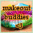 six pixelated buddy icons with text labels and heart symbols, each with distinct backgrounds and color schemes