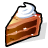 Pixelated slice of pie with brown filling, white whipped cream topping, and black outline on white background.