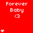 Red background with repeated white text 'Forever Baby' and '<3', surrounded by small white star icons in various positions.
