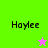 Green and pink background display 'Haylee' text with a star icon changing color between frames