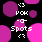 Pixelated animation of pink and purple circles on black background with text elements 'Pok', '-o-', and 'Spots' in white.