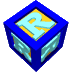 blue cubes with light blue 'R' letters on yellow faces, each cube rotated to show different angles against a gray background
