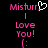 Pixelated pink text and symbols on black background with heart symbol replacing 'u' in Misturr, two versions side-by-side showing punctuation differences.
