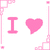 Pixelated pink-themed icon with text, heart symbol, exclamation marks, and a small group photo in the corner.