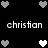 Black background with pixelated text and heart symbols arranged in a pattern