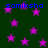 Dark green background with scattered pink stars and blue text reading 'samiksha' in two horizontal