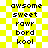 Pixelated text words on yellow-and-white checkered background, with visible animation changes across frames.