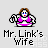 Pixelated character in pink bikini top with brown hair, blue eyes, red lips, and white skin, shown in multiple poses with text "Mr. Link's Wife" below.
