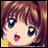 A 48x48 pixel buddy icon featuring a close-up of an anime-style character with brown hair and large blue eyes, alongside text reading "Anime IM" and "com" on a black background.