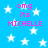 Blue background with white stars and repeated pink text reading "omg its MICHELLE" in pixelated font.