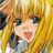 Pixelated static image of a cartoon character with blonde hair and green eyes, mouth open in an expression, against a yellow background.