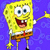 Two cartoon characters from Spongebob Squarepants in a side-by-side contact sheet with blue backgrounds, one yellow sponge and one pink starfish, both smiling widely with open mouths showing teeth.