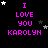 Pixelated text and star animations on a black background with pink lettering.