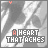 25 animated frames showing a grayscale background with shifting colored text and floating heart-shaped particles