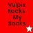 A four- displays 'Vulpix Rocks My Socks' text with a star icon changing color between