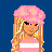 Pixel art contact sheet showing three frames of an animated icon with a blonde character, striped shirt, jeans, and rain boots alongside pink text reading "Whoever thinks sunshine has never ran in the rain!" on black background.