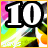 A 48x48 pixel animated buddy icon showing "10 days" text with a colorful background, displayed as two sequential frames in a contact sheet.
