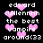 Black background with white text and pink heart shapes; text reads 'edward cullennn the best vampire around<33' repeated in a pattern