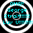 Four identical cyan text on black background with white concentric circles, each displaying "OMG! George Strait!!!!!! Luv U!!!!!!!!" in pixelated font