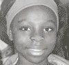 Two grayscale side-by-side portraits of a person wearing a head covering, with the right portrait showing a slight head turn and different facial expression.