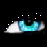 Pixelated icon shows a curved blue and white object against black background with scattered white dots resembling stars.