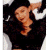 A pixelated image of a person with dark hair wearing a black top, positioned next to green text reading 'Original Icons .com' on a solid background.