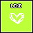 Pixelated green square with white heart outline and black text reading LIKE RAZORS THEY CUT THROUGH HER HEART.