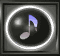 Four- shows a musical note icon with changing circular outlines: white glow, bright ring, glowing ring, and solid black circle
