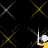Animated contact sheet of a New Year's icon showing multiple frames with yellow stick figures holding blue Christmas ornaments against a black background with yellow grid lines and "Happy New Year" text.